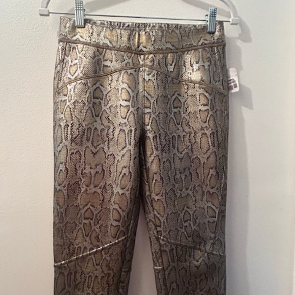 Free People "Rio" Metallic Gold Python Elastic Wa… - image 5